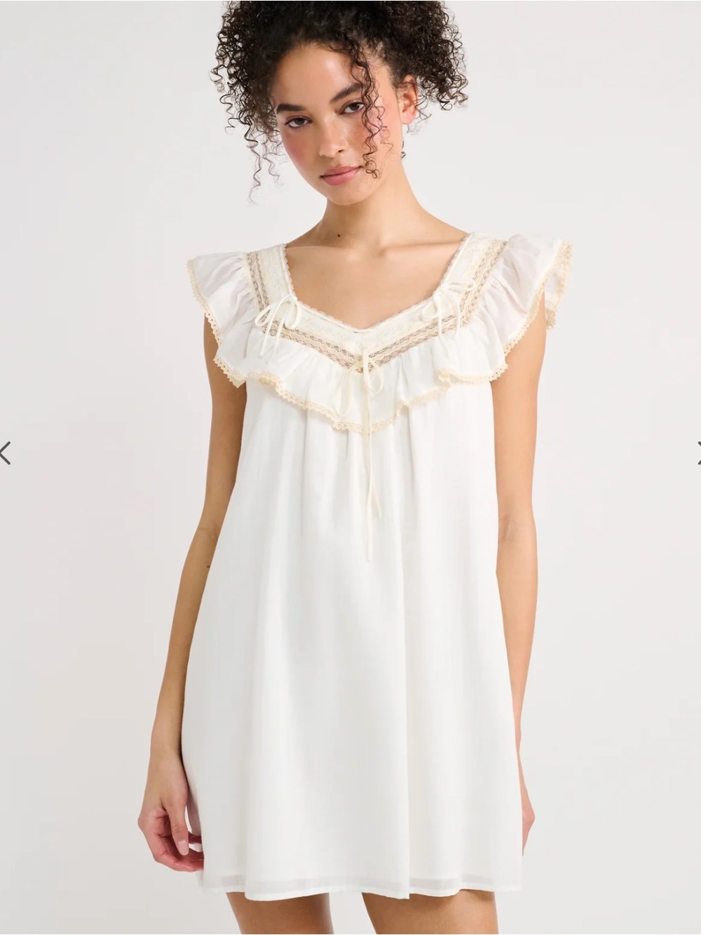 Rumored Teacup Mini dress in white